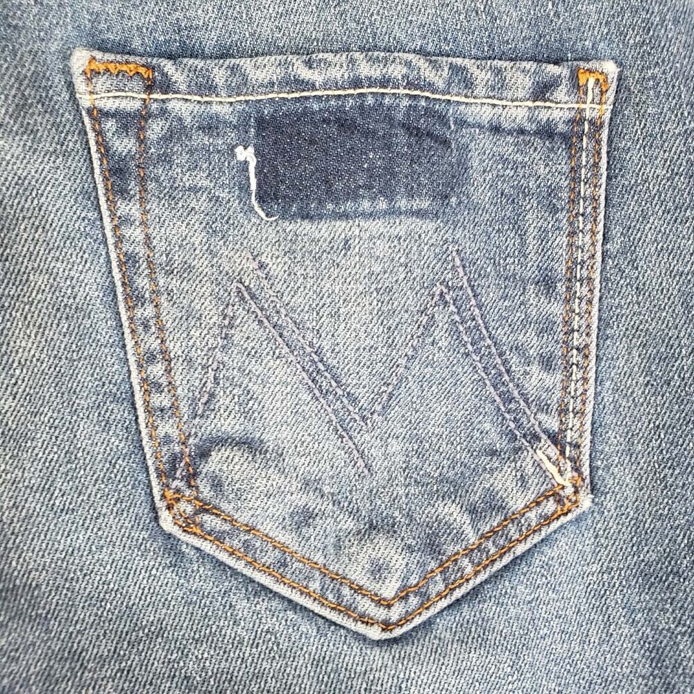 Mother Jeans The Hustler Roller Heel Fray 25/26 Perfect Blue Wide Leg High Rise - Picture 6 of 15